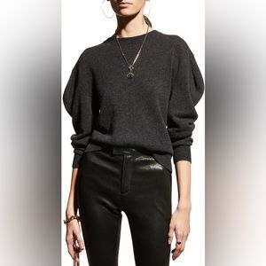 NWT Frame Pleated-Sleeve Cashmere Sweater